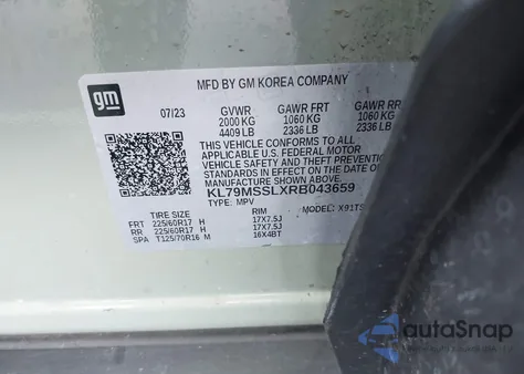 2024 Chevrolet Trailblazer Awd Activ from USA, damaged, VIN KL79MSSLXRB043659